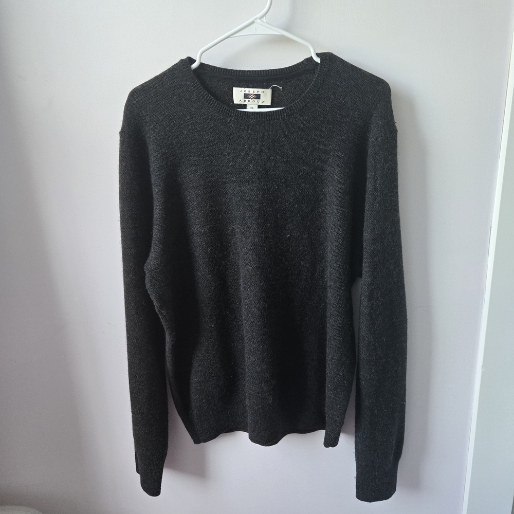 Joseph Abboud Black Crewneck Sweater Classic Knit